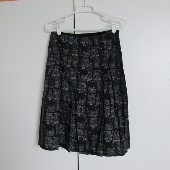 Ecologie B&W Cotton Skirt Paris Scenes Fits Sz 6-8 - Picture 7 of 7